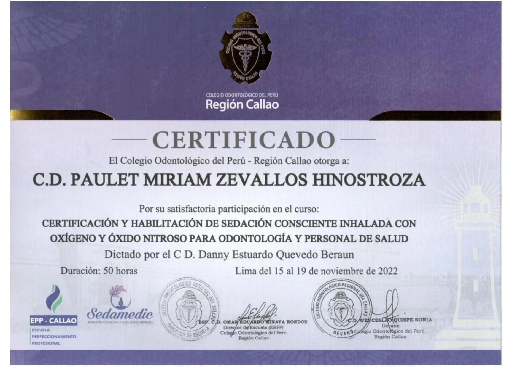 Habilitación en Sedación Consciente Inhalatoria